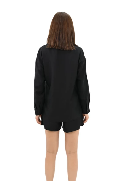 Kadın Uzun Kollu Gömlek Yaka İkili Takım 4096-25 - 5