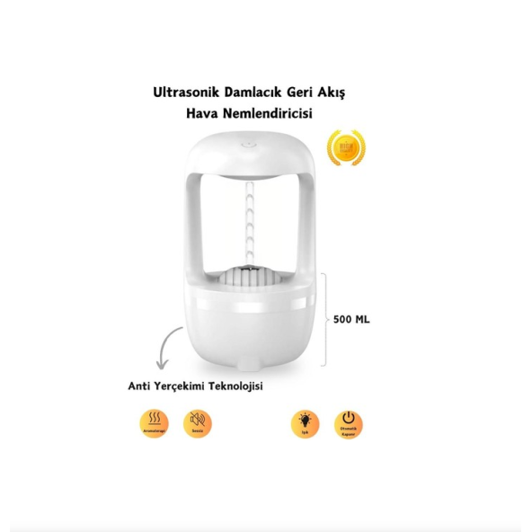 QASUL Yeni Nesil Hava Nemlendirici Anti Yerçekimi Su Damlacıklı Sessiz Çalışan Buharlı Difüzör - 3