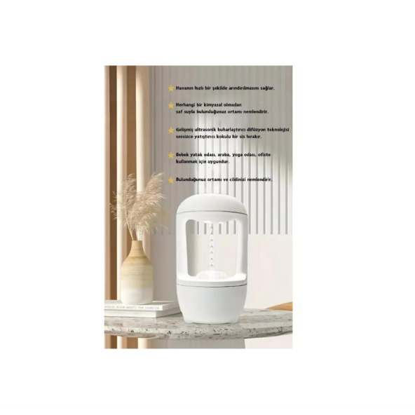 QASUL Yeni Nesil Hava Nemlendirici Anti Yerçekimi Su Damlacıklı Sessiz Çalışan Buharlı Difüzör - 5