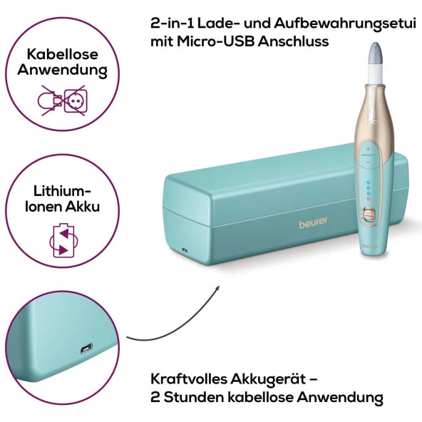 Beurer MP 84 Manikür Pedikür Seti Şarj Edilebilir Saklama Kılıflı - 6