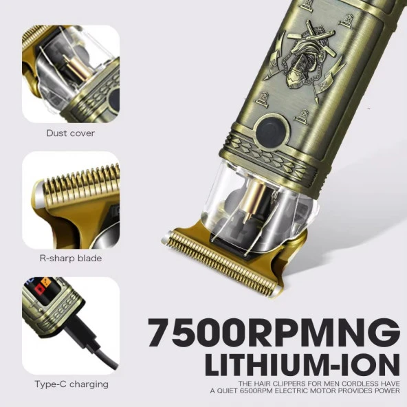 KP-2931 Profesyonel Saç Sakal Ense Vücut Lazer Öncesi Kuaförlere Özel Tıraş Makinesi Demir Kasa - 2