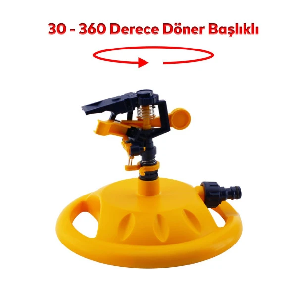 Su Tabancası Fıskiyesi Otomatik Dönerli Tablalı Hareketli Bahçe Çim Sulama Aparatı Plastik DY6012 - 4