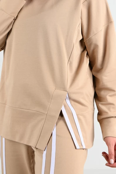 Kadın Büyük Beden Balıkçı Yaka Eşofman Takımı 8070-24 - 8