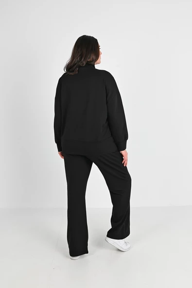 Kadın Büyük Beden Balıkçı Yaka Eşofman Takımı 8070-24 - 5