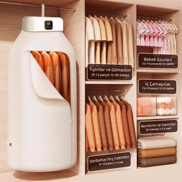 Mioji Mio UV100X Yeni Nesil UV Işıklı Taşınabilir Portatif Askılı Katlanabilir Çamaşır Kurutma Makinesi - 4