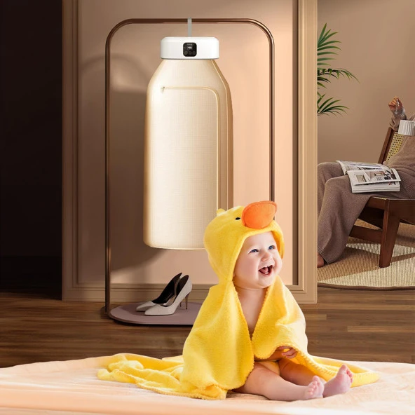 Mioji Mio UV100X Yeni Nesil UV Işıklı Taşınabilir Portatif Askılı Katlanabilir Çamaşır Kurutma Makinesi - 7