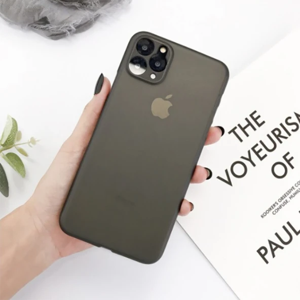 Apple iPhone 11 Pro Max Kılıf Kamera Çıkıntılı Korumalı Ultra İnce Zar Kapak (eko pp)