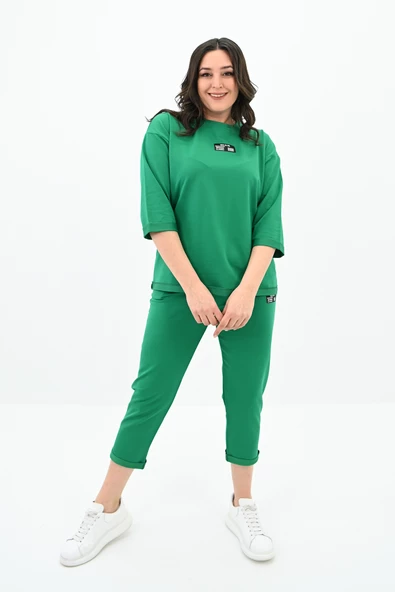 Kadın Büyük Beden Etiket Detaylı Eşofman Takımı 8100-24 - 12