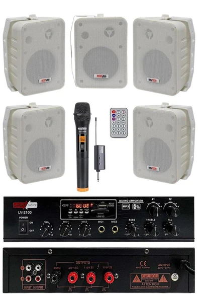 Lastvoice Large Plus Paket-4 Hoparlör ve Anfi Anons Ses Sistemi Seti ürün görseli