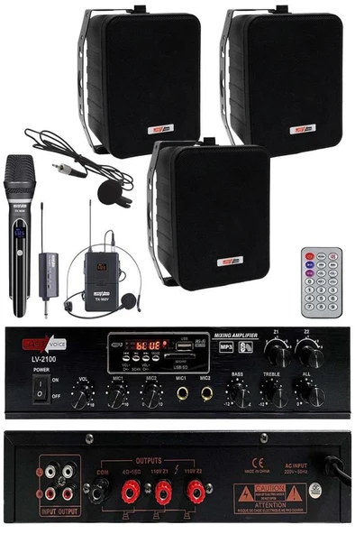 Lastvoice Soft Black Plus Paket-2 Hoparlör ve Anfi Mağaza Ses Sistemi ürün görseli