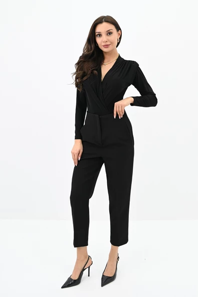 Kadın Omuz Büzgü Çıtçıtlı Body 1678-24 - 3