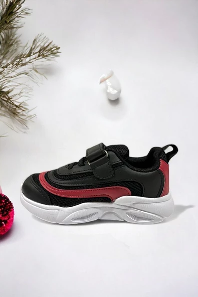 Memory Foam Çift Bant Işıklı Unisex Çocuk Spor Sneakers - 4