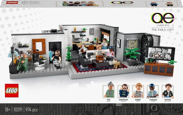 LEGO 10291 Queer Eye – Fab 5 Çatı Katı Popüler Televizyon Programından Yapım Seti