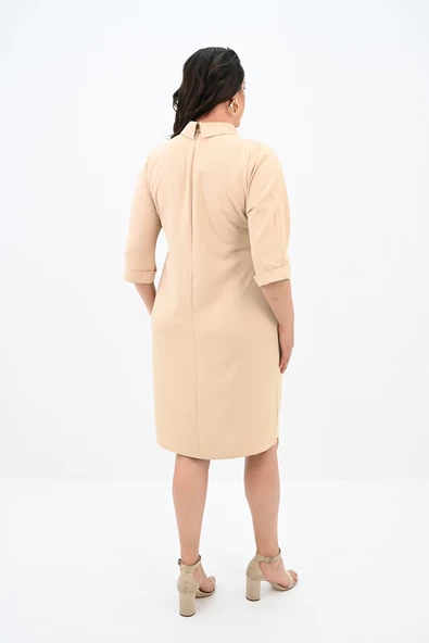 Kadın Büyük Beden Polo Yaka Elbise 5214-24 - 8