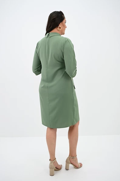 Kadın Büyük Beden Polo Yaka Elbise 5214-24 - 12