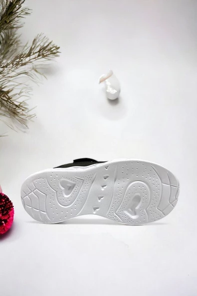 Memory Foam Hologram Kız Çocuk Spor Sneakers (ÇOCUKSPOR07-Siyah ) - 4