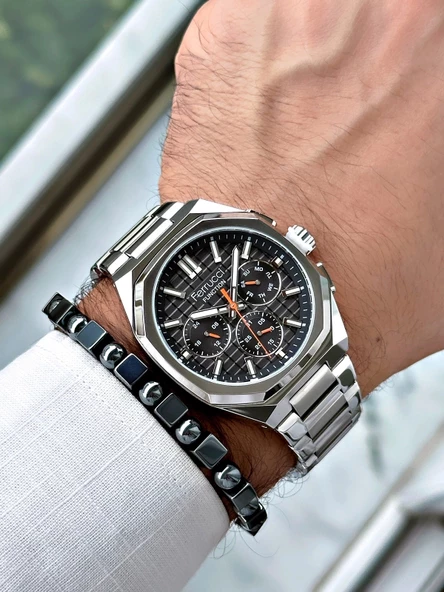 Ferrucci Function FCF.03372FM.01 Çelik Kordon Erkek Kol Saati - Resim 4