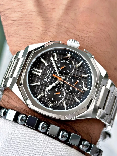 Ferrucci Function FCF.03372FM.01 Çelik Kordon Erkek Kol Saati - Resim 2