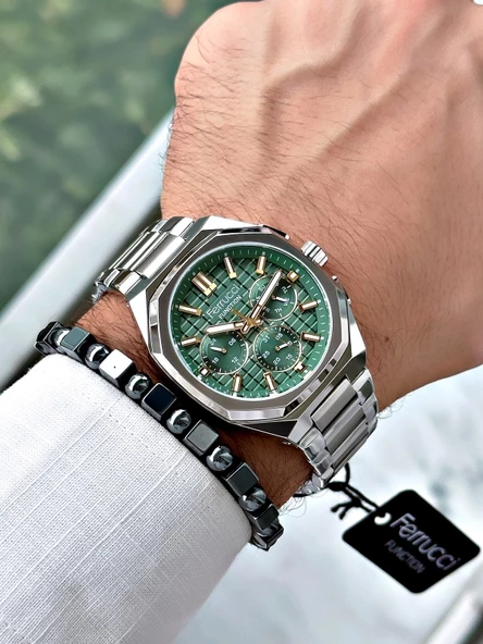 Ferrucci Function FCF.03372FM.04 Çelik Kordon Erkek Kol Saati - Resim 4