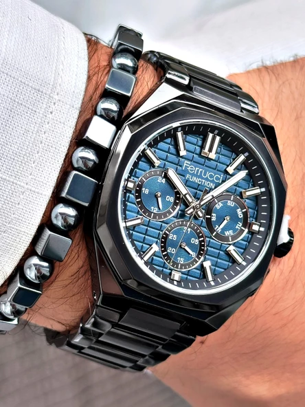 Ferrucci Function FCF.03372FM.02 Çelik Kordon Erkek Kol Saati - Resim 5