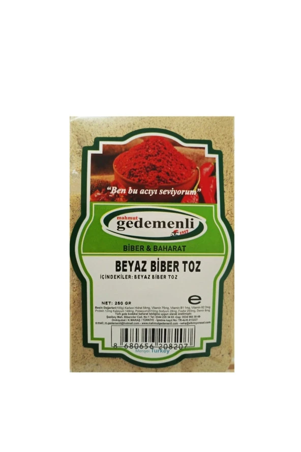 BEYAZ BİBER TOZ 250 GR