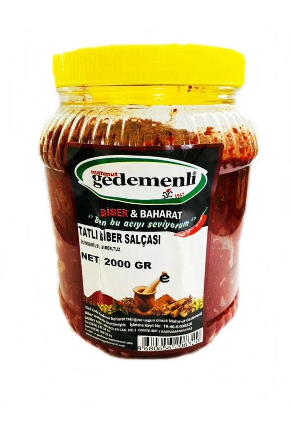 Ev Tipi Tatlı Biber Salçası 2 Kg
