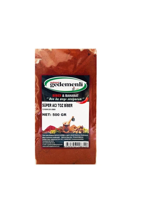 Süper Acı Toz Biber 500 Gr ürün görseli
