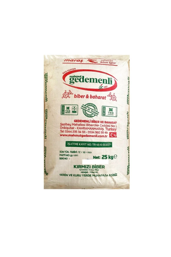 TÜTSÜLENMİŞ TATLI TOZ BİBER 25 KGG (PAPRİKA)