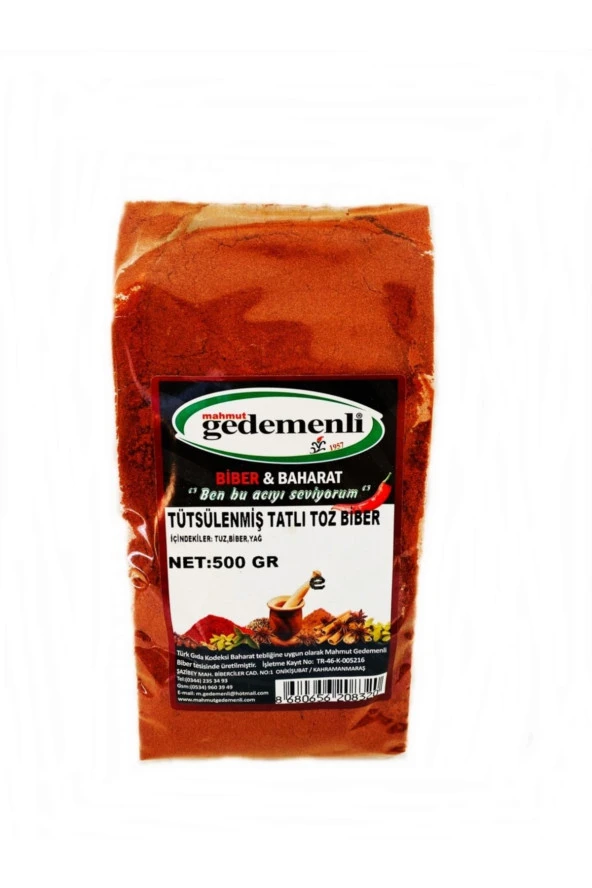 Tütsülenmiş Tatlı Toz Biber 500 gr ürün görseli