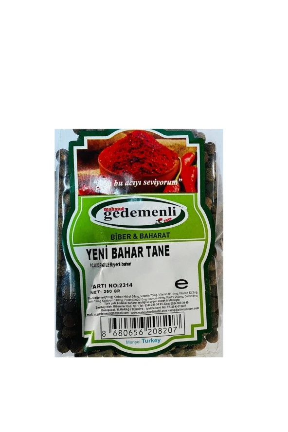 Yeni Bahar Tane 250 Gr ürün görseli