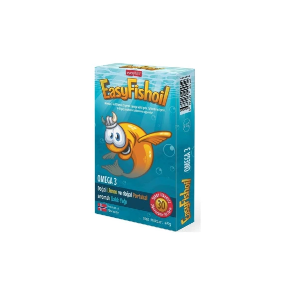 EasyFishoil Omega Balık Yağı 30 Adet Çiğnenebilir Jel Tablet