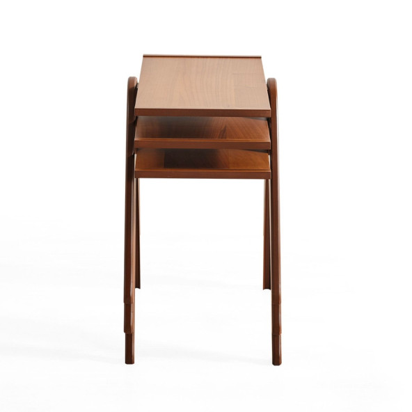 Semer sehpa, Zigon sehpa, Üst üste geçen sehpa, Ceviz sehpa - 4