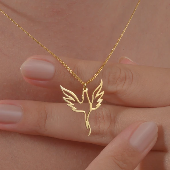 925 Ayar Gümüş Anka Kuşu Kolye - CN00154 ürün görseli 1