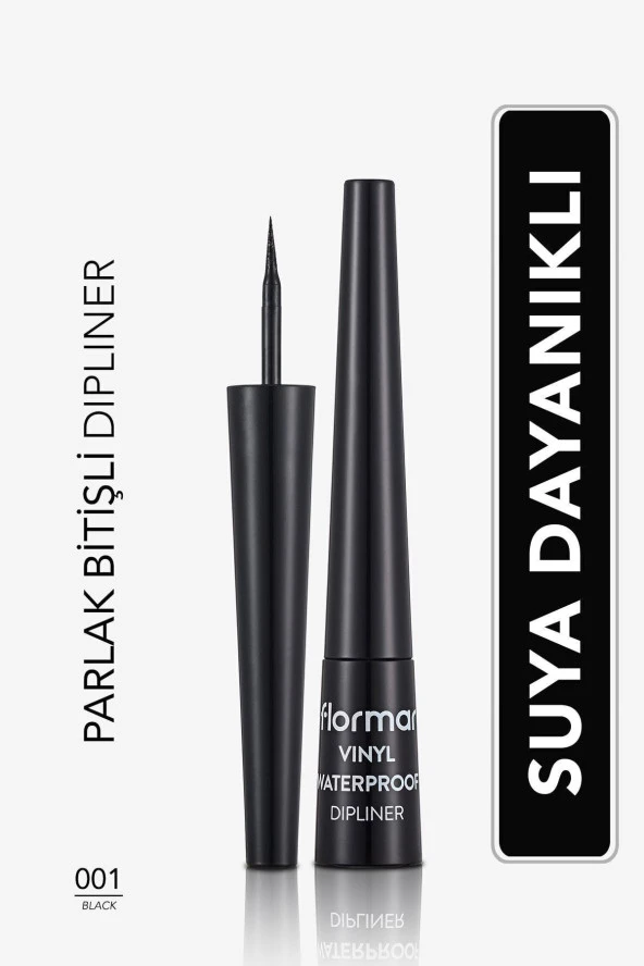 Suya Dayanıklı Parlak Dipliner (SİYAH) - Waterproof Dipliner - 001 Black - 8690604536498