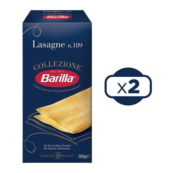 Barilla Lazanya / Lasagne n.189 Sade Makarna 500 Gr. x 2 Adet - 2