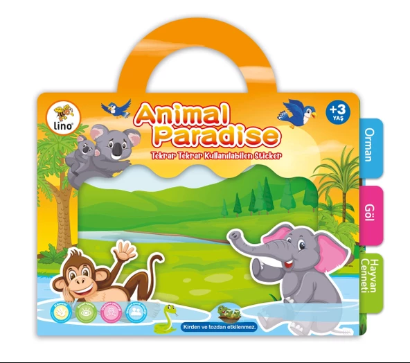 LİNO TEKRAR TEKRAR KULLANILABİLEN STICKER ANIMAL PARADISE