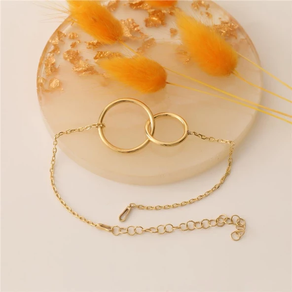 925 Ayar Gümüş Çift Halkalı Bileklik - Resim 4