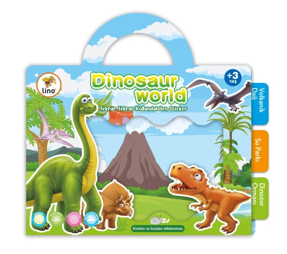 LİNO TEKRAR TEKRAR KULLANILABİLEN STICKER DINOSAUR WORLD