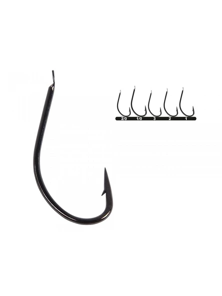 Hayabusa HMRS 171 Kısa Pala Dövme Olta İğnesi 15'li Paket Black Nikel - Resim 2