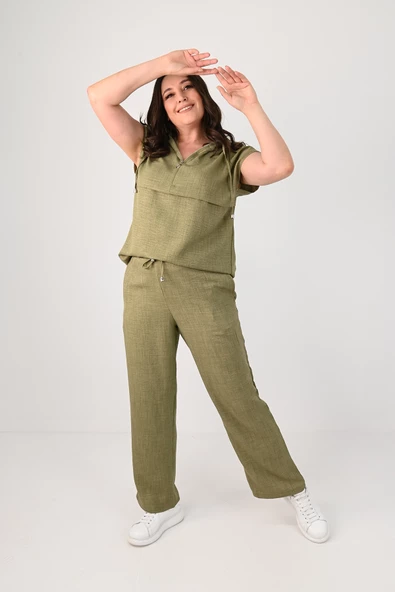 Kadın Büyük Beden Kolsuz Alt-Üst Takım 8069-25 - 8