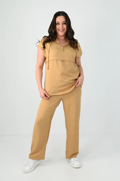 Kadın Büyük Beden Kolsuz Alt-Üst Takım 8069-25 - 11