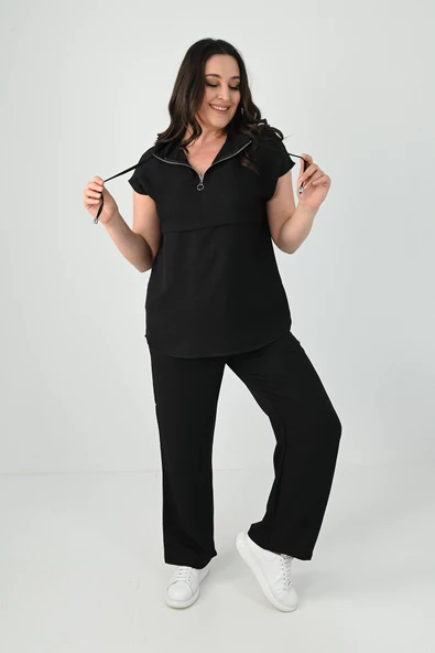 Kadın Büyük Beden Kolsuz Alt-Üst Takım 8069-25 - 3