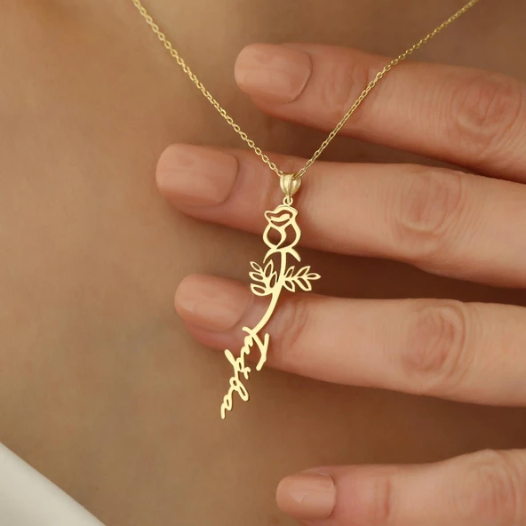 925 Ayar Gümüş Haziran Doğum Çiçeği Kolye - CN00210 - Resim 5