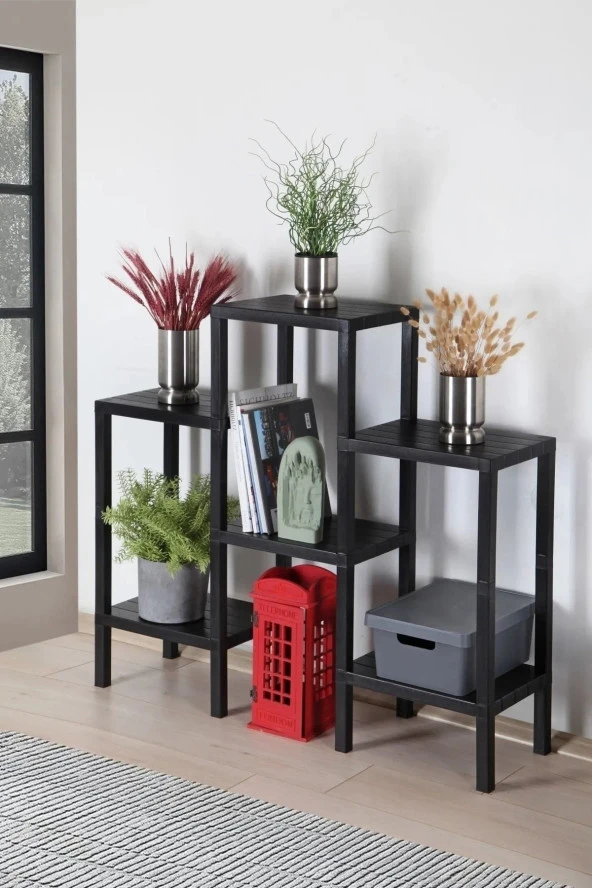 6 Katlı Modüler Raf Banyo Düzenleyici Mutfak Balkon Salon Bahçe Organizeri - 3