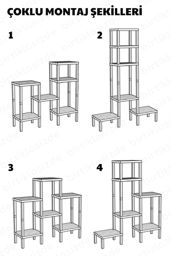 6 Katlı Modüler Raf Banyo Düzenleyici Mutfak Balkon Salon Bahçe Organizeri - 7