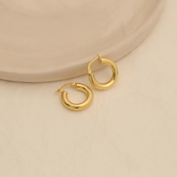 925 Ayar Gümüş Boru Halka Küpe Çap:1,2 mm - E00242 - 3
