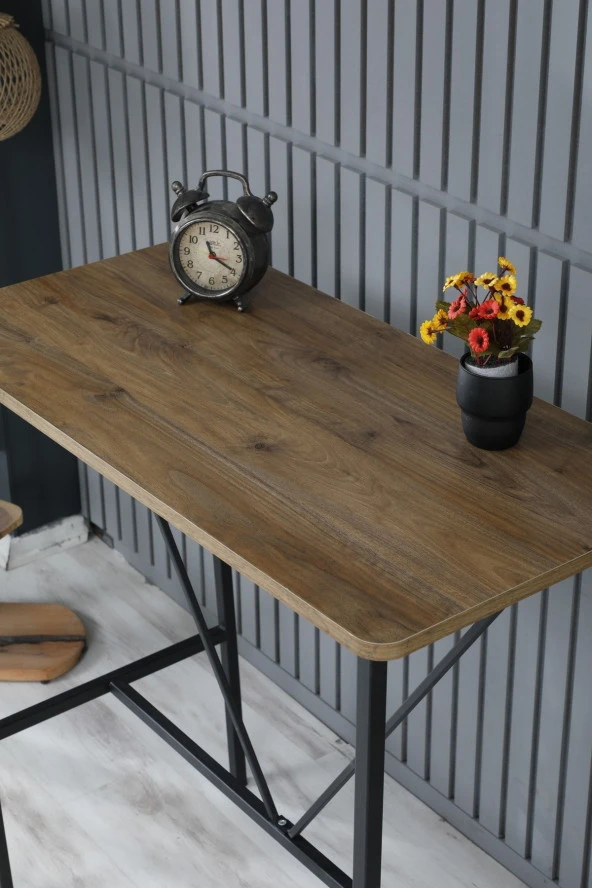 VIANEM Bar Masası Mutfak Masası Ceviz - 2