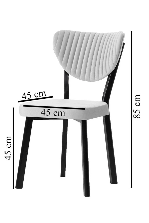 VIANEM Kütük Desenli MDF Krom Elma Mutfak Masa Takımı 4 Sandalyeli Salon Yemek Masa Takımı - Resim 5