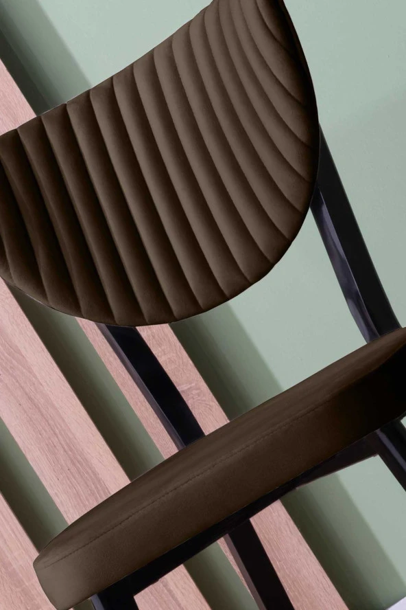 VIANEM Elma Yuvarlak Siyah Mutfak Masa Takımı 4 Sandalyeli Salon Yemek Masa Takımı - Resim 4