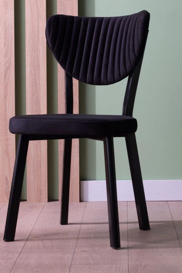 VIANEM Kütük Desenli MDF Elma Mutfak Masa Takımı 6 Sandalyeli Salon Yemek Masa Takımı - 3
